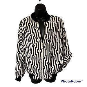 Funky black and white jacket L